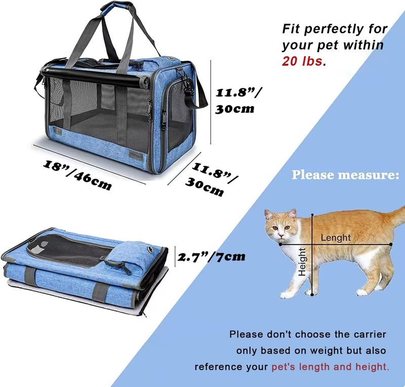 GAPZER Pet Carrier for Large and Medium Cats, Soft-Sided Pet Carrier for Big Medium Cats and Puppy, Dog Carriers Cat Carriers Pet Privacy Protection Travel Carriers - Image 2